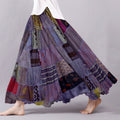Vintage Patchwork Pattern Flowy Wide Skirt elevenforest