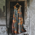 Vintage Rust Art Tank Midi Dress elevenforest