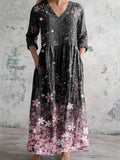 Women's Vintage Floral Print Casual Cotton Dress