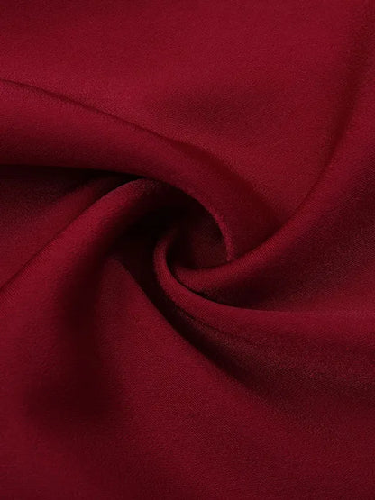 Loose Puff Sleeves Pleated Color Split-joint Stand Collar Blouses