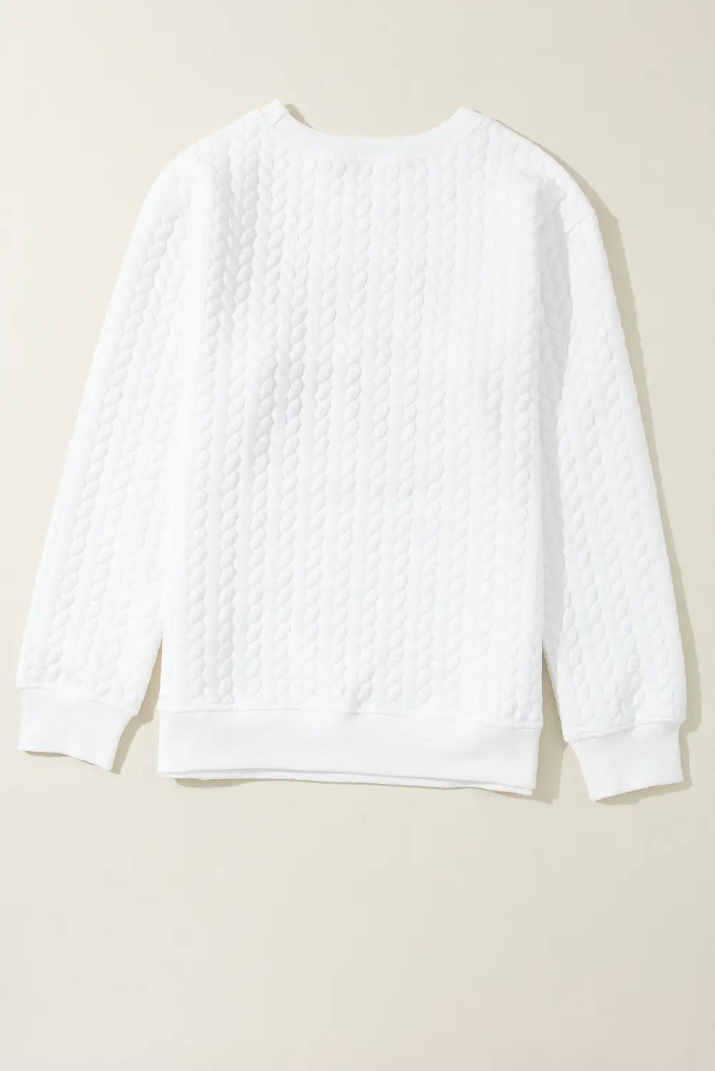 Chenille Embroidered Cable Knit Sweatshirt
