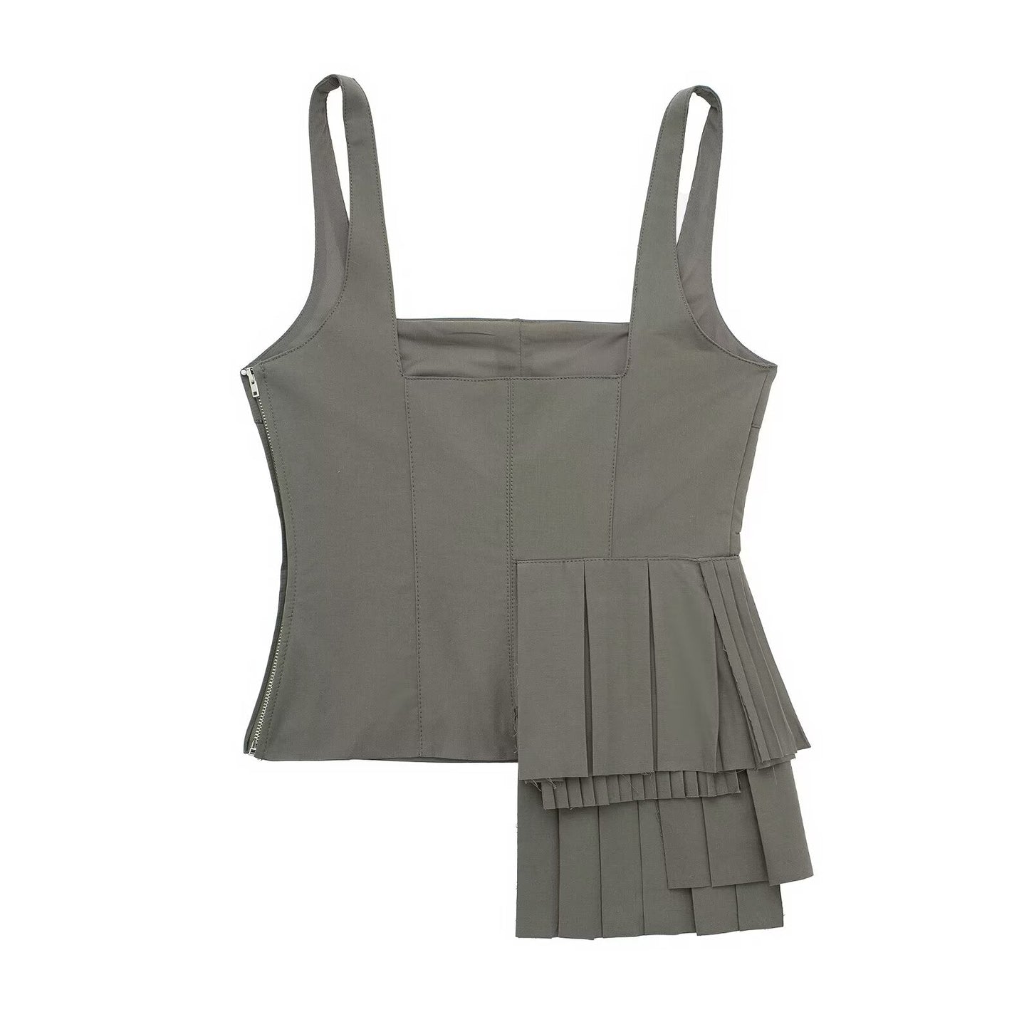 Laminated Decoration Windbreaker Fabric Slimming Camisole