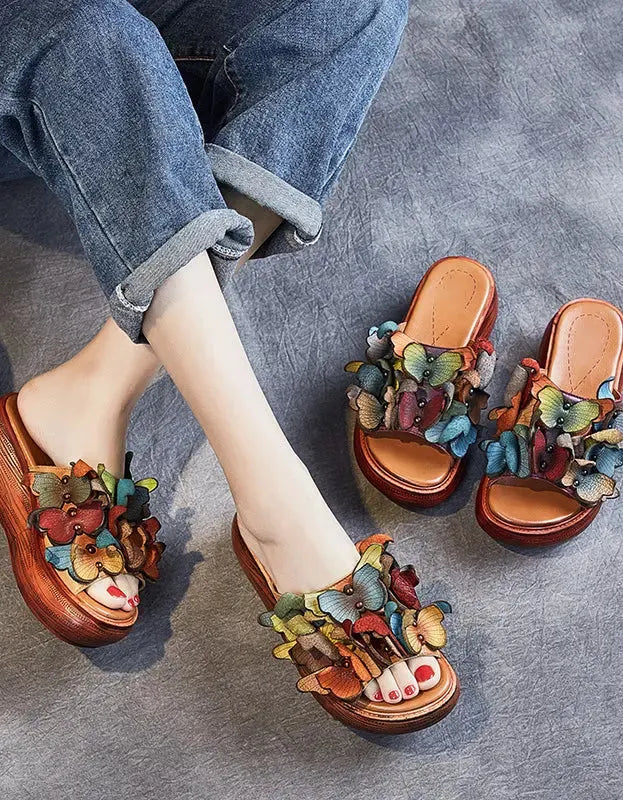 Butterflies Wedge Slippers