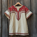 Women's Greenland Embroidery Ethnic Style Flower Short Sleeved Shirt elevenforest