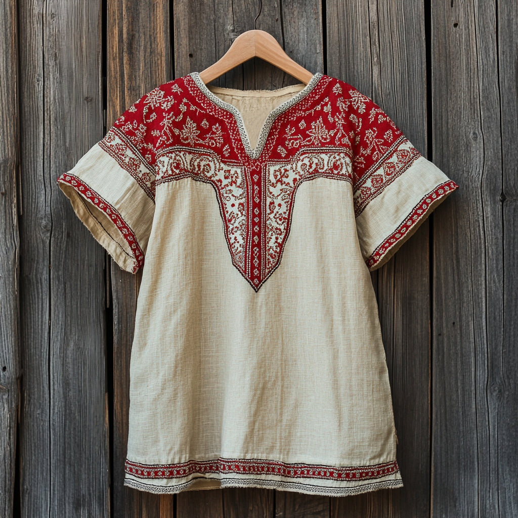 Women's Greenland Embroidery Ethnic Style Flower Short Sleeved Shirt elevenforest