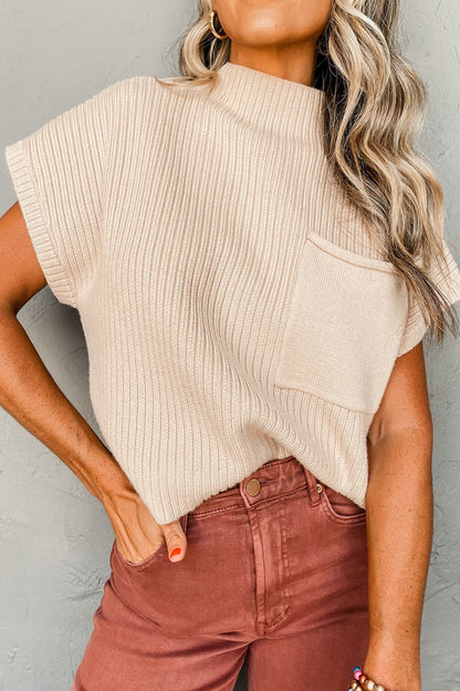 Natalia® | Sweater vest with stand-up collar and chest pocket