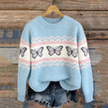 Comstylish Vintage Butterflies Trans Flag Colorblock Isle Sweater