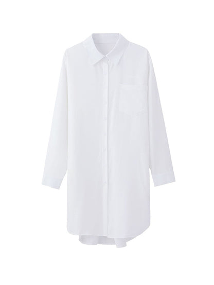 High-low Irregular Clipping Color Split-joint Lapel Blouses