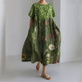 Women's Floral Casual Linen Dress elevenforest