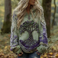 Women's Viking Tree Of Life Celtic Knot Knit Half-zip Sweater elevenforest