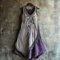 Vintage Celtic Knot With Lavender Pattern Linen Tank Dress elevenforest