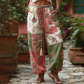 Women's Retro Floral Patchwork Art Casual Pants elevenforest