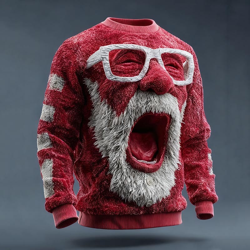 Comstylish Ugly Christmas Sweater Funny Santa Claus Unisex Sweater