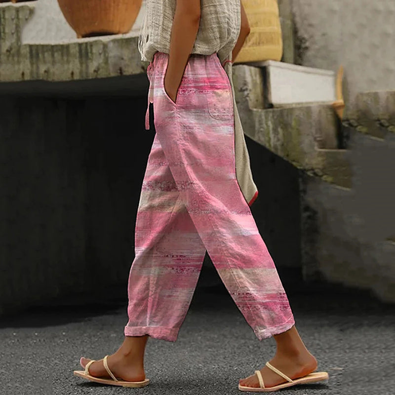 Women's Gradient Color Print Casaul Pants elevenforest