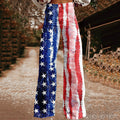 Women's Vintage Independence Day Floral Patch Jeans elevenforest