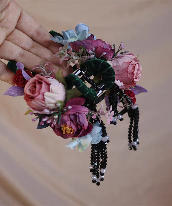 Rainbow Alloy Cloth Tassel Hairpin