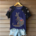 Comstylish Women's Au Flag Art Printed T-shirt