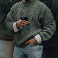 Mens Vintage Fair Isle Jacquard Weave Knitted Sweater elevenforest