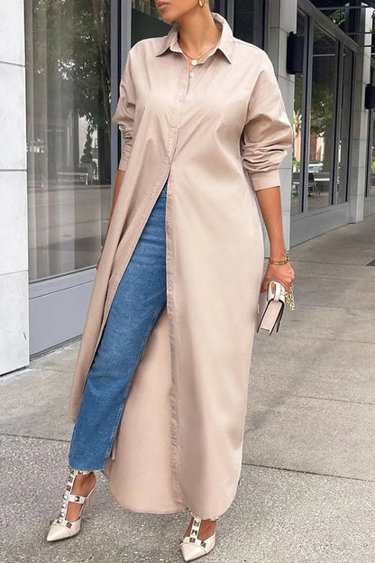 Patchwork Buckle Turndown Collar Tops