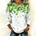 Comstylish Women's St. Patrick's Day Shamrock Pattern Crew Neck Loose T-shirt
