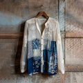 Vintage Lace With Floral Patchwork Linen Women's Long Sleeve Shirt elevenforest