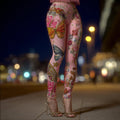 Vintage Butterfly And Rose Art Casual Leggings elevenforest