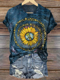 Hippie Tie Dye Art Print Casaul Short Sleeve T-shirt
