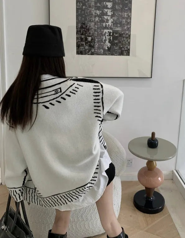 Andrea Graphic Cardigan