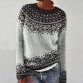 Vintage Christmas Snowflake Pattern Knitted Sweater elevenforest