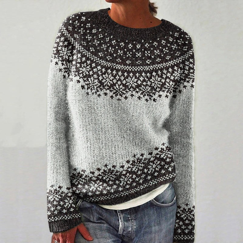 Vintage Christmas Snowflake Pattern Knitted Sweater elevenforest