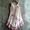 Vintage Sakura Floral Lace Gradient Art Comfort Dress elevenforest