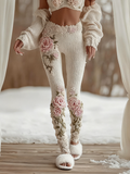 Bohemian Style Women's Knitted Tight-fitting Leggings elevenforest