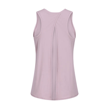 Spring Summer Nude Feel Skin Friendly Lace-up Vest Bow Beauty Back Loose Breathable Running Sports Blouse