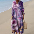 Women's Vintage Floral Art Print Cotton Dress elevenforest
