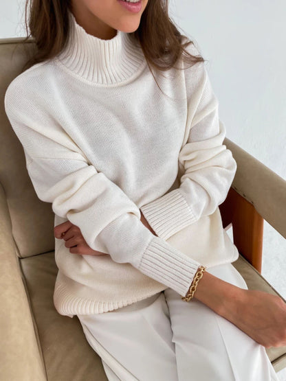 Rose Red Autumn Winter ’s Sweater Pullover Basic Green Turtleneck Jumper Knitted Sweaters for