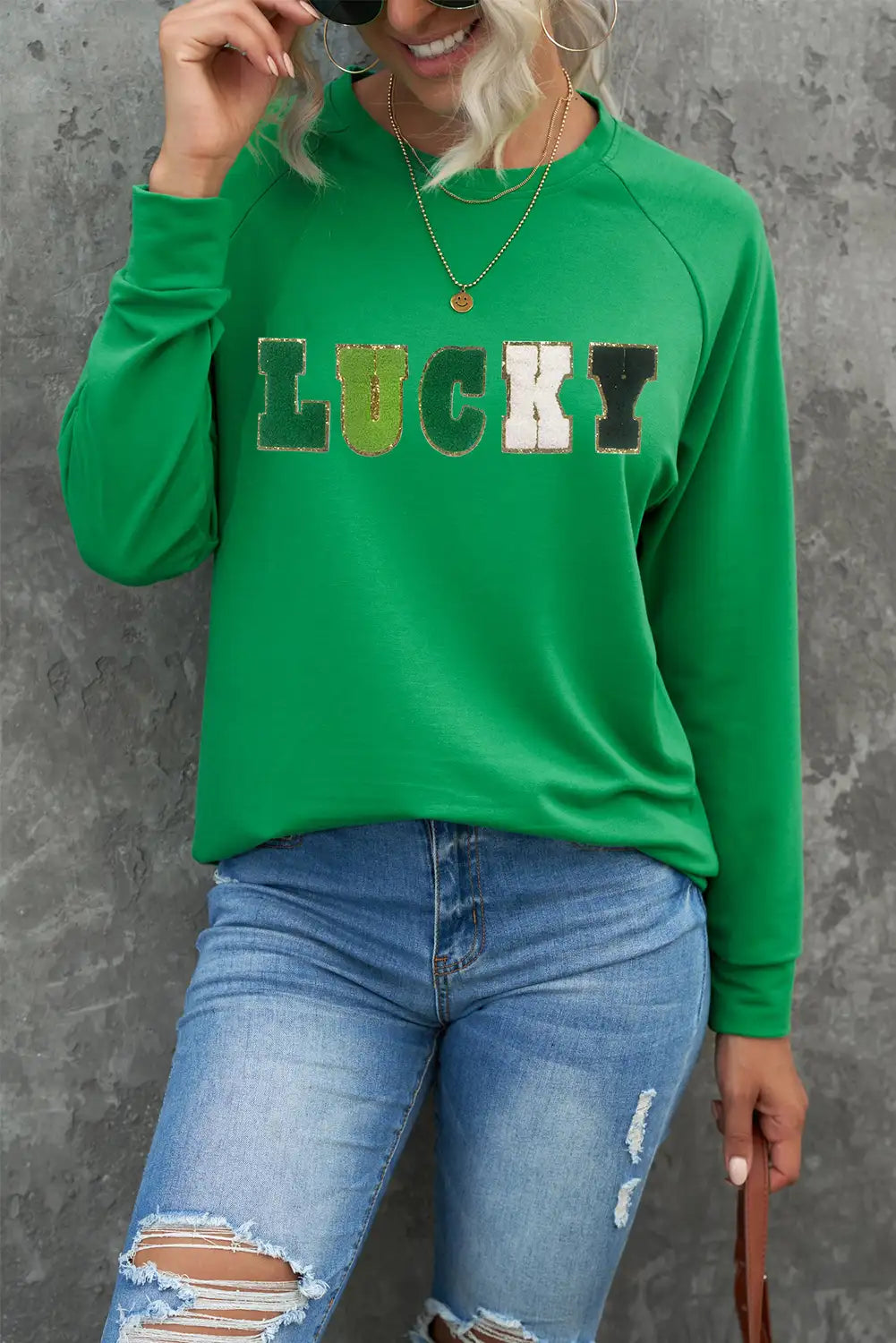 Lucky Green St Patricks Embroidered Sweatshirt