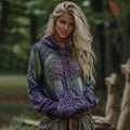 Women's Classic Viking Tree Of Life With Celtic Knot Art Gradient Comfort Hoodie elevenforest