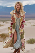 Women's Colorful Rainbow Patchwork Pattern Print Cardigan