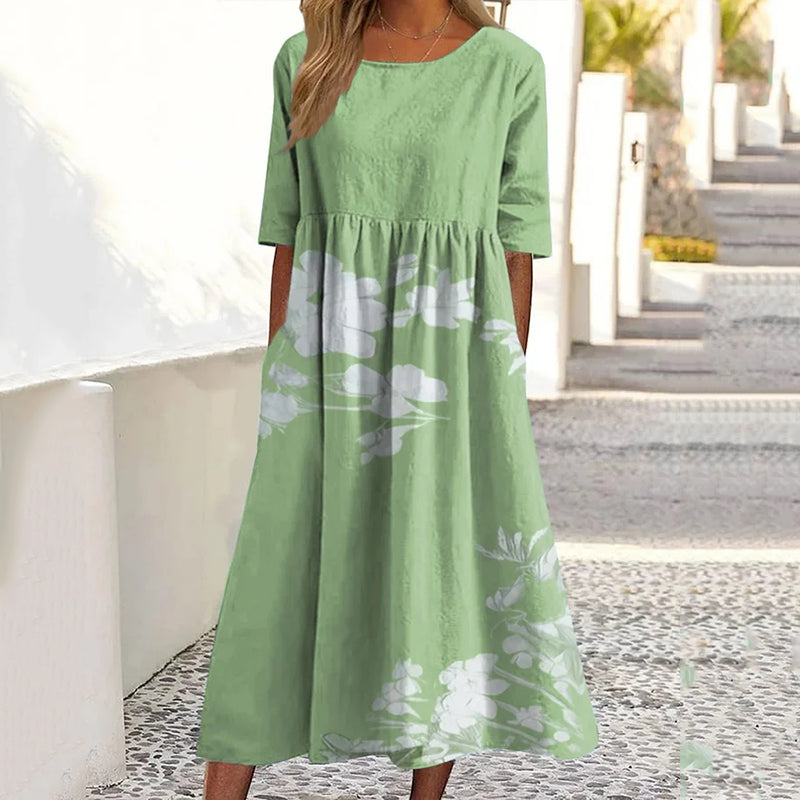 Women's Retro Floral Print Dress elevenforest