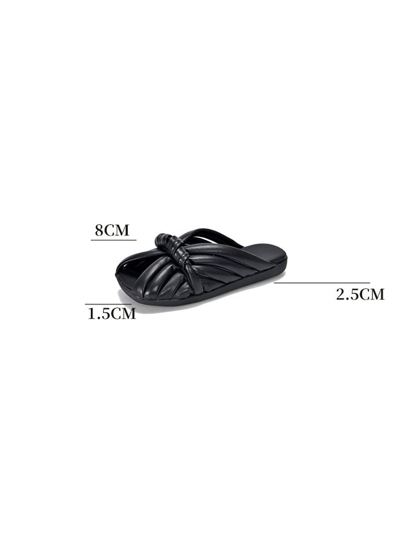 Summer Leahter Weave Flat Slippers Ui1022