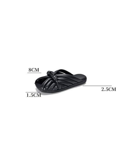 Summer Leahter Weave Flat Slippers Ui1022