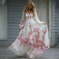 Vintage Japanese Plum Blossom Art Linen Blend Dress elevenforest