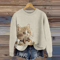 Cute Cat Knitted Embroidered Sweater elevenforest
