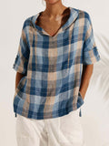 Women's Retro Plaid Casual Top