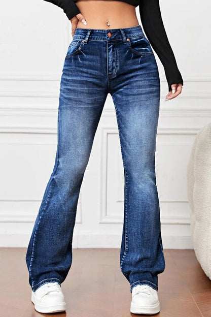 Pocket High Waist Denim Jeans(3 Colors)