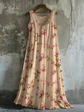 Vintage Small Floral Pattern Women's Vest Dress elevenforest