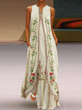 Boho Floral Embroidered Flowy Maxi Dress elevenforest