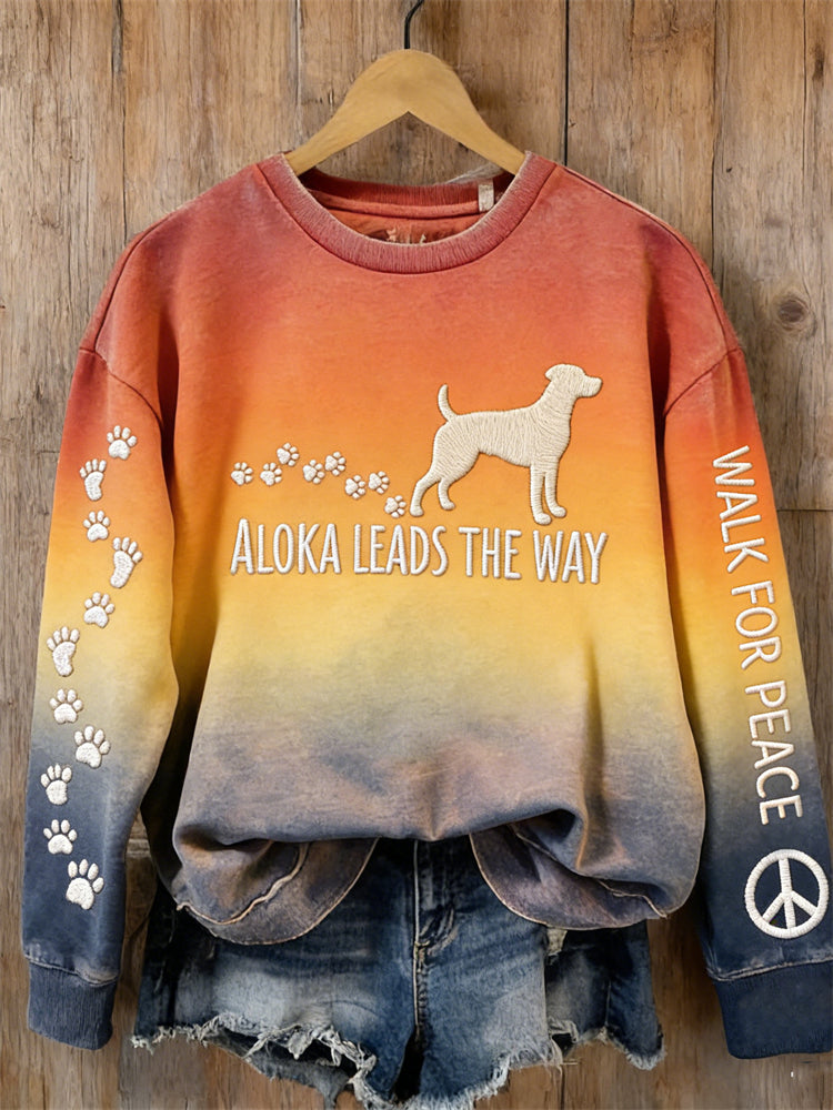 Comstylish Walk For Peace Aloka Leads The Way Sunset Gradient Sweatshirt