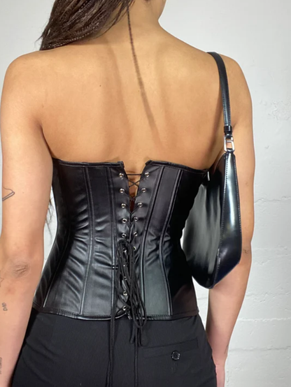 Zipper Strapless Tank Corset Top