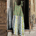 Women's Bohemian Style Floral Linen Print Cotton Linen Jumpsuit elevenforest